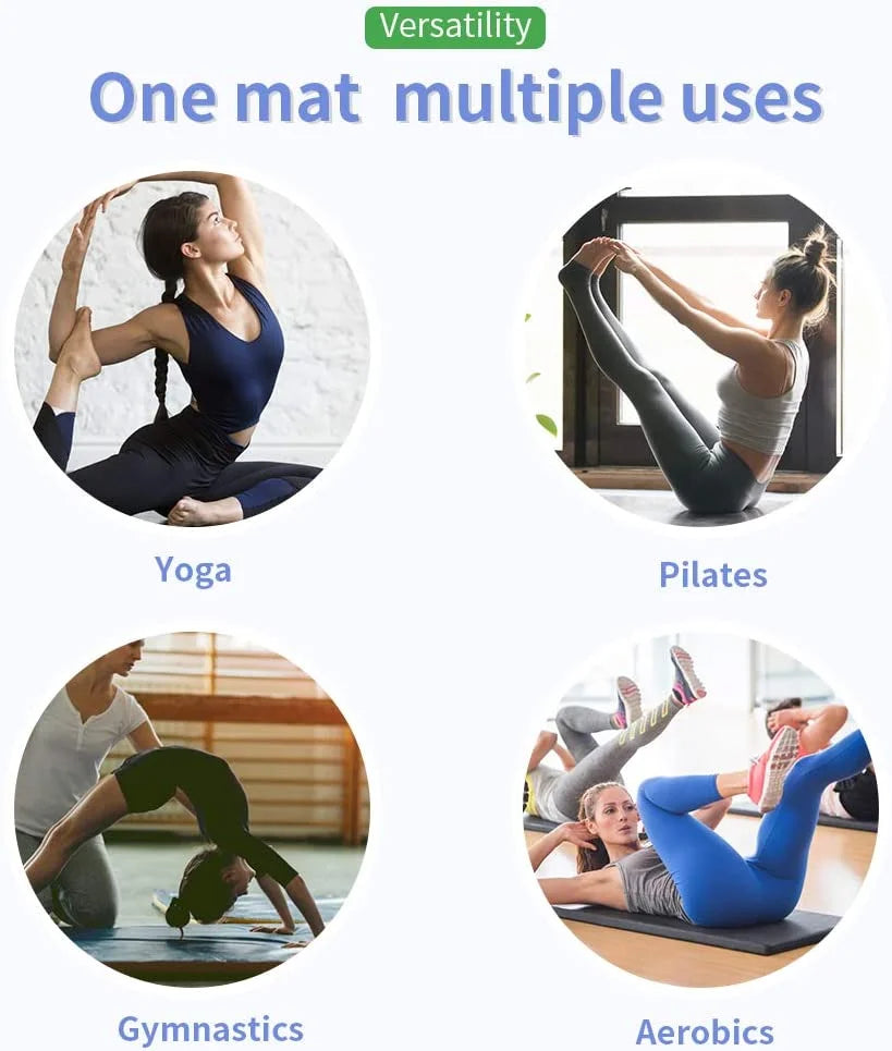 4'X8'X2" New Folding Panel Gymnastics Mat, Perfect for Indoor/Outdoor Exercise(Black)